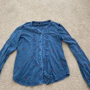 Lucky Brand Cotton Embroidered Top